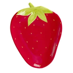 Plat forme fraise dolomite rouge 23x18xH2,5cm < Gifi New