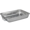 Plat à four inox rectangulaire x2 avec poignées 30x21xH7cm et 35x25xH7cm