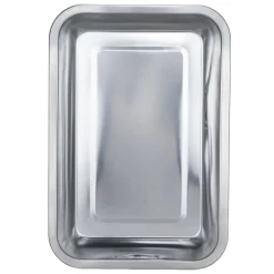 Plat à four inox rectangulaire x2 avec poignées 30x21xH7cm et 35x25xH7cm