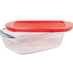 Plat à four rectangulaire en verre couvercle plastique < Gifi Online