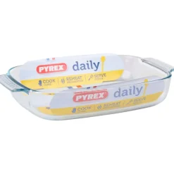 Plat à tarte rectangulaire Pyrex Daily verre transparent 23x35cm