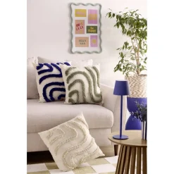 Pêle-mêle bord vague 6 vues plastique 40x60cm (2 modèles blanc ou vert)