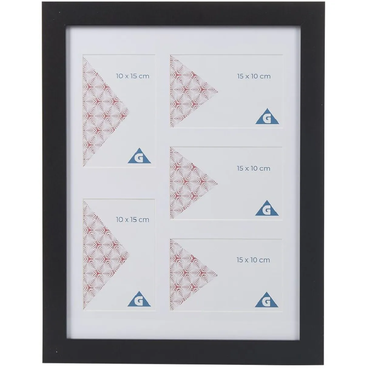 Pêle mêle en bois noir L45X35 cm 5 vues 10x15cm < Gifi Sale