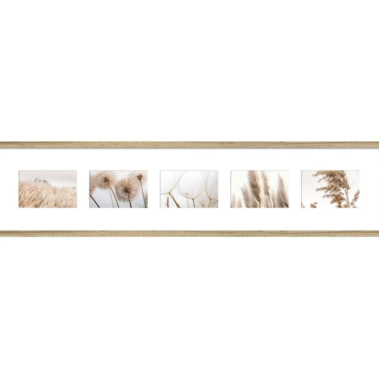 Pêle-mêle 5 vues contour bois 23x96cm (2 modèles) < Gifi Clearance