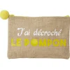 Pochette avec pompom en jute
