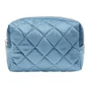 Pochette à cosmétiques en velours beige ou bleu 19x9xH12cm < Gifi