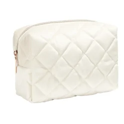 Pochette à cosmétiques en velours beige ou bleu 19x9xH12cm < Gifi