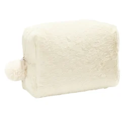 Pochette à cosmétiques fausse fourrure rose ou beige 19x9xH12cm < Gifi Discount