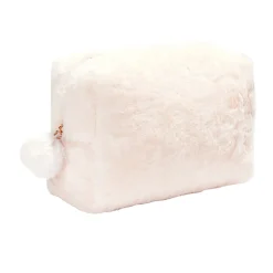 Pochette à cosmétiques fausse fourrure rose ou beige 19x9xH12cm < Gifi Discount