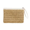 Pochette effet paille fermeture zippée 20x2xH13,5cm (3 modèles) < Gifi