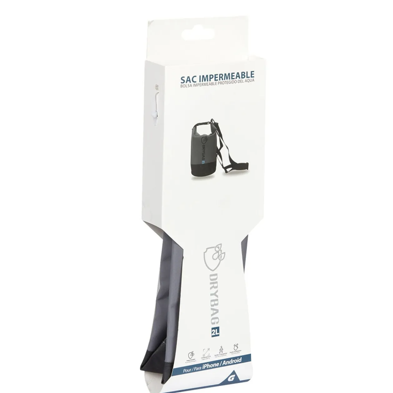 Pochette imperméable pour téléphone gris et noir