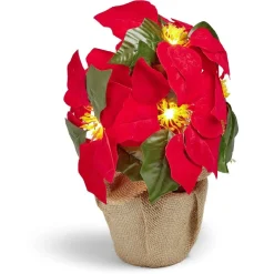 Poinsettia lumineux H23cm < Gifi Discount