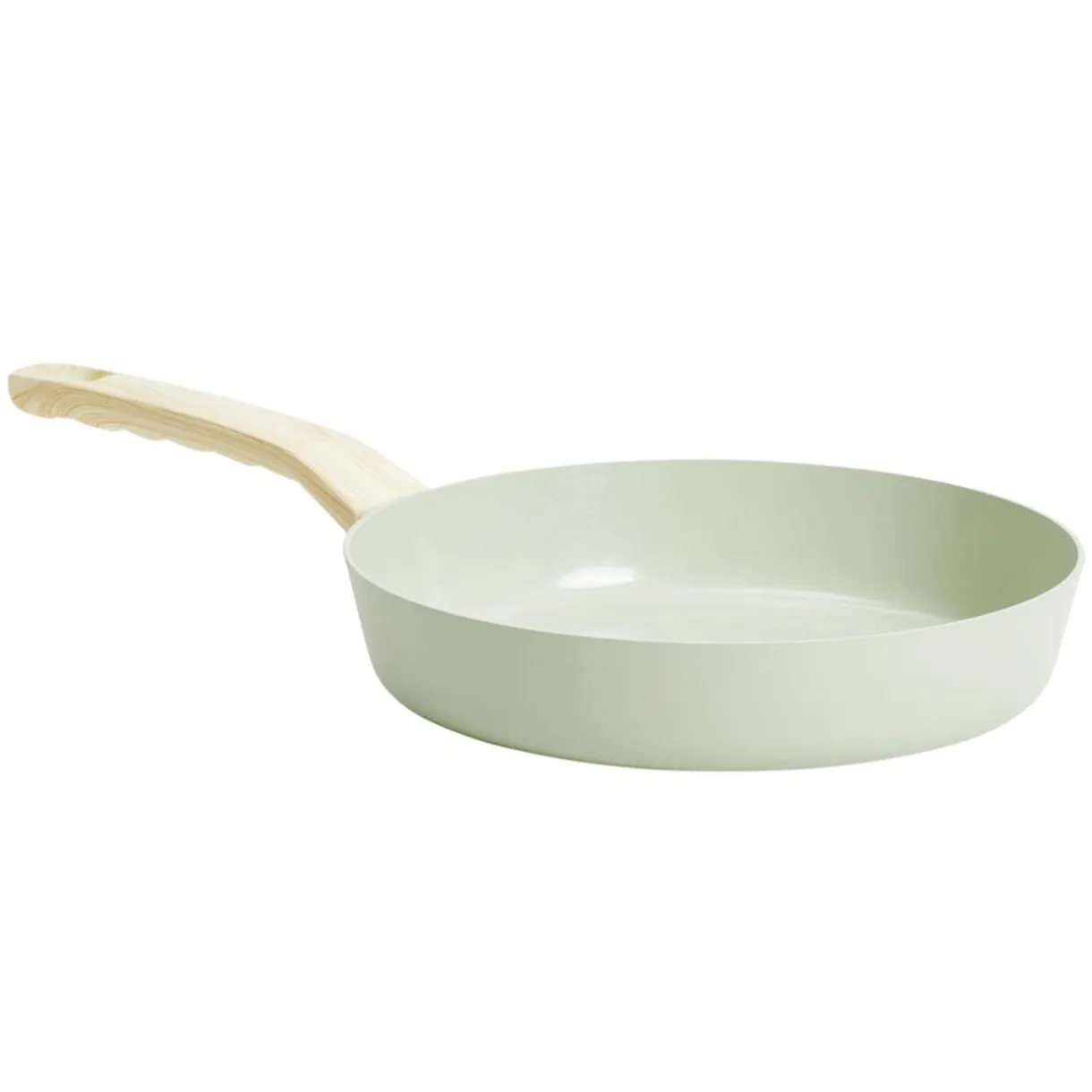 Poêle poignée effet bois aluminium et céramique vert Ø24cm < Gifi Sale