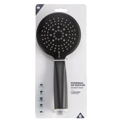 Pommeau de douche 5 fonctions plastique noir