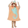 Poncho de bain enfant Funky motif hippocampe bleu et orange 50xH80cm < Gifi Discount