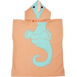 Poncho de bain enfant Funky motif hippocampe bleu et orange 50xH80cm < Gifi Discount