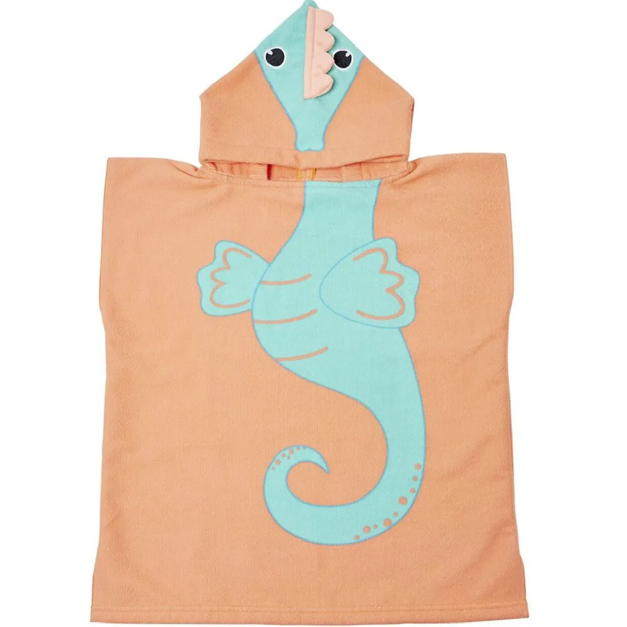 Poncho de bain enfant Funky motif hippocampe bleu et orange 50xH80cm < Gifi Discount