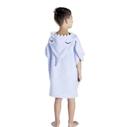Poncho de bain enfant requin rayures bleu Taille unique 50x76cm < Gifi Clearance