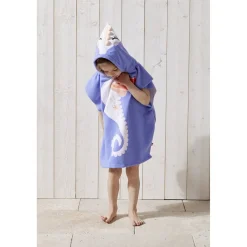 Poncho de plage enfant hippocampe TU 55x110cm