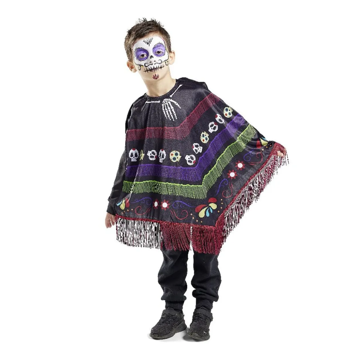 Poncho enfant Halloween Dia de Los Muertos