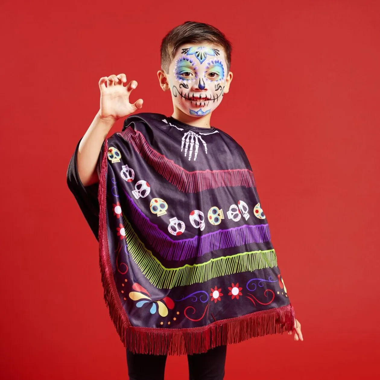 Poncho enfant Halloween Dia de Los Muertos
