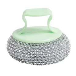Éponge boule grattante x4 acier inox Ø8cm avec 1 poignée < Gifi Clearance