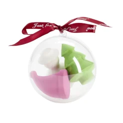 Éponge cosmétique dans boule de Noël transparente H9cm (2 modèles) < Gifi