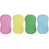 Éponge microfibre x4 multicolore 9x16cm