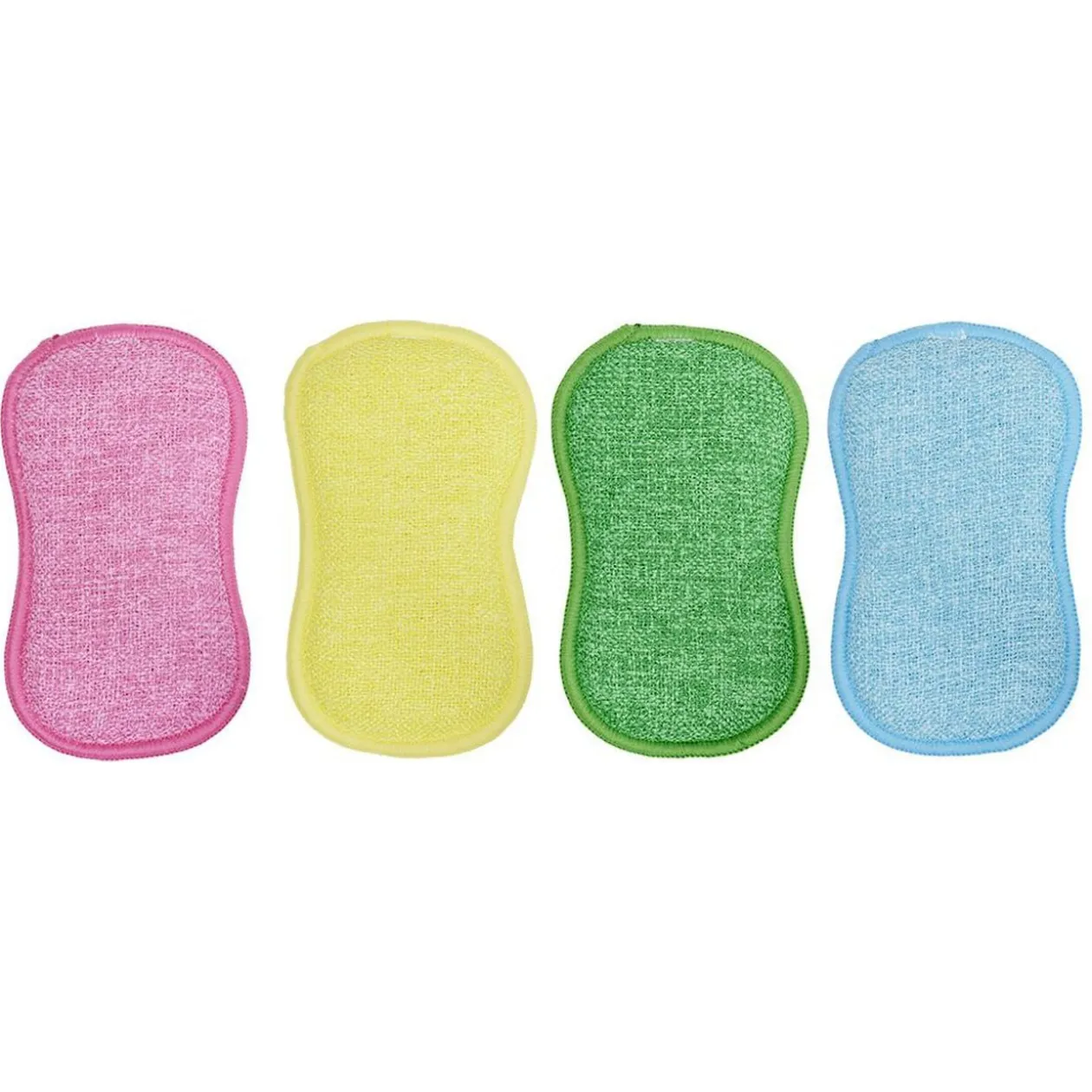 Éponge microfibre x4 multicolore 9x16cm