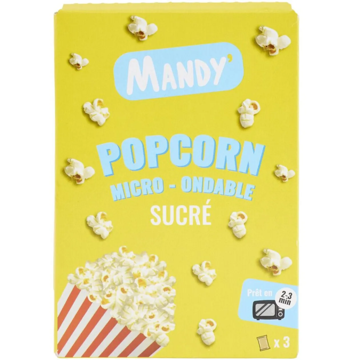Popcorn sucré micro-ondes Mandy 3x80gr
