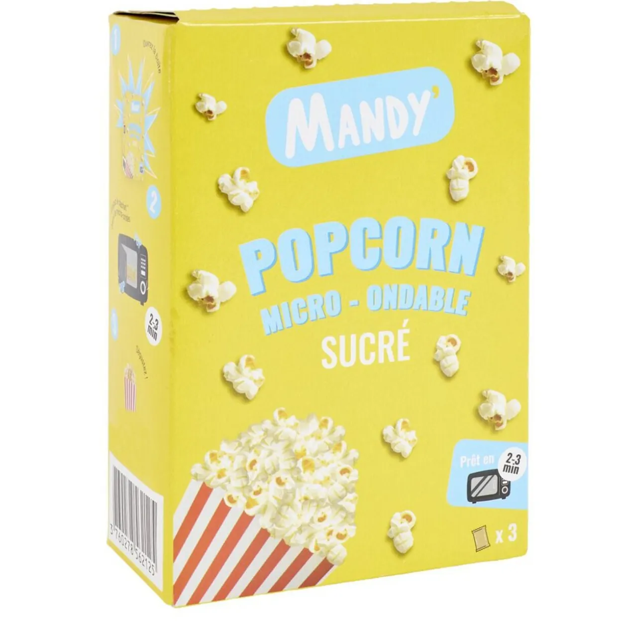 Popcorn sucré micro-ondes Mandy 3x80gr