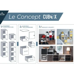 Porte Box Cube bois blanc < Gifi Discount