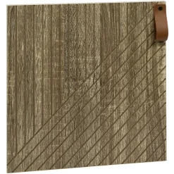 Porte Box Cube 32,2x32,2x1,2cm bois sculpté marron