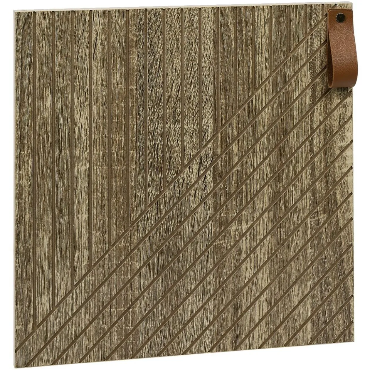 Porte Box Cube 32,2x32,2x1,2cm bois sculpté marron