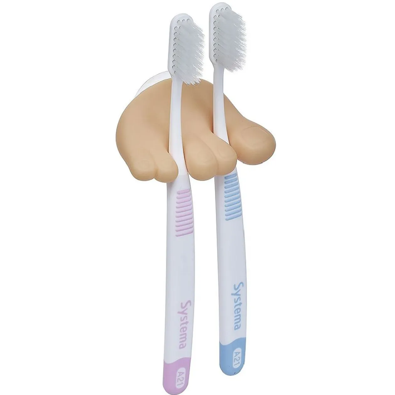Porte brosse à dents et câble 2 en 1 forme pied