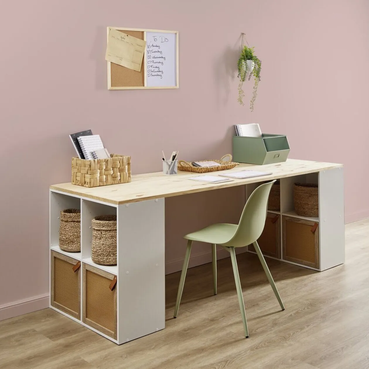 Porte cannage Box Cube 32,2x32,2x1,2cm bois marron