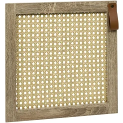 Porte cannage Box Cube 32,2x32,2x1,2cm bois marron