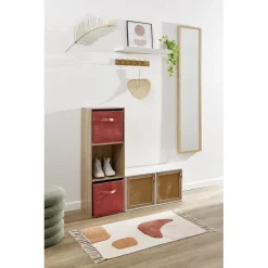 Porte cannage Box Cube 32,2x32,2x1,2cm bois marron