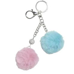 Porte clé avec 2 pompons colorés - 2 modèles < Gifi New