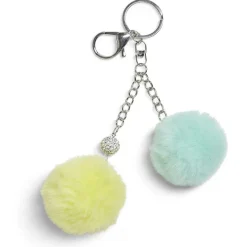 Porte clé avec 2 pompons colorés - 2 modèles < Gifi New