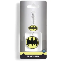 Porte-clé Batman caoutchouc noir et jaune Ø3,5cm