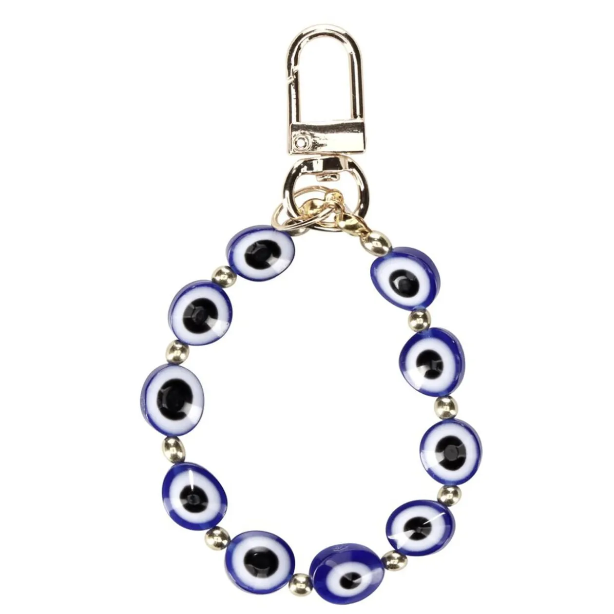 Porte-clé bracelet perle yeux L10cm (2 modèles)