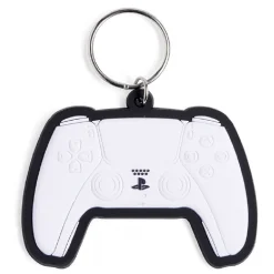 Porte-clé forme manette de PlayStation caoutchouc blanc