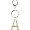 Porte clé lettre alphabet dorée