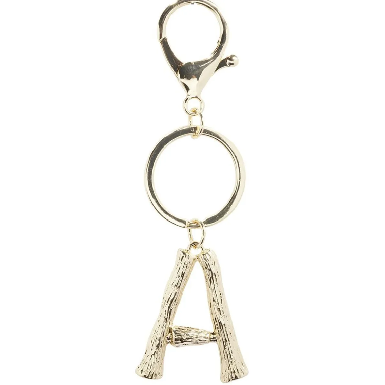 Porte clé lettre alphabet dorée
