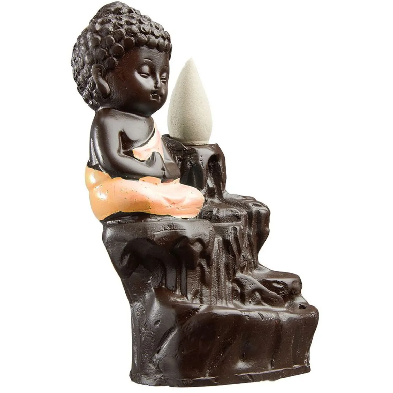 Porte encens bouddha en résine reflux cascade
