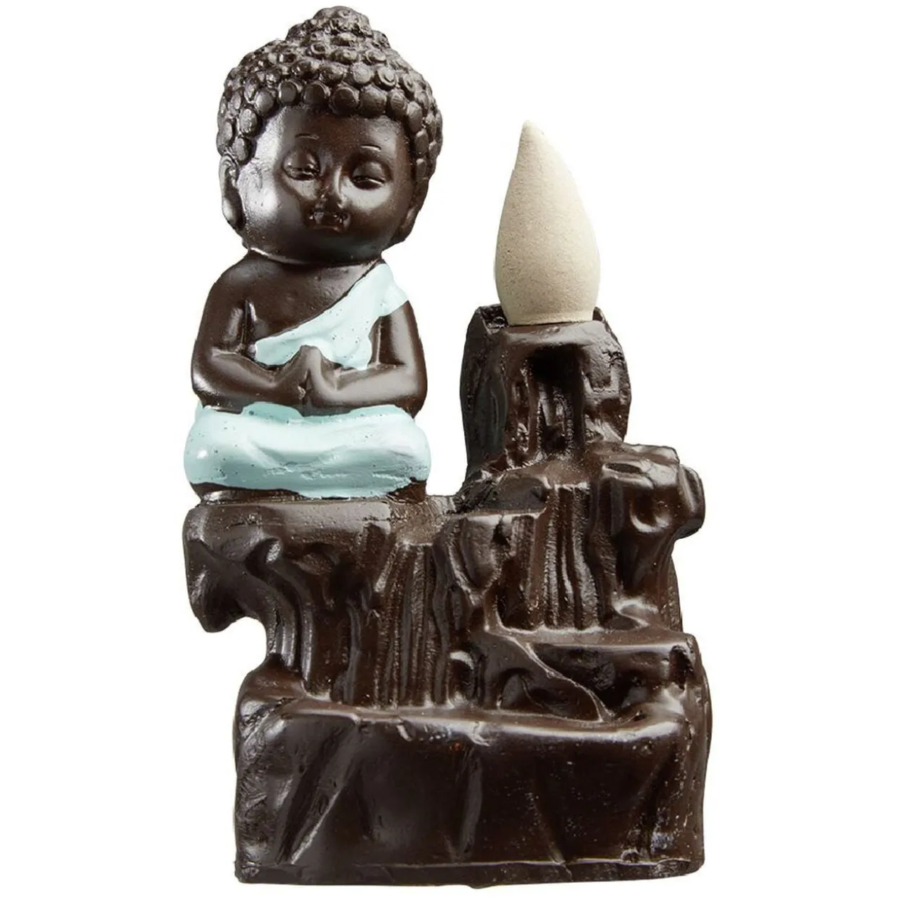 Porte encens bouddha en résine reflux cascade