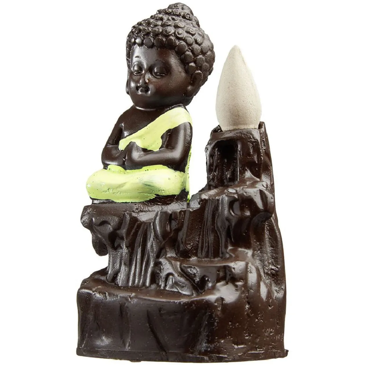 Porte encens bouddha en résine reflux cascade
