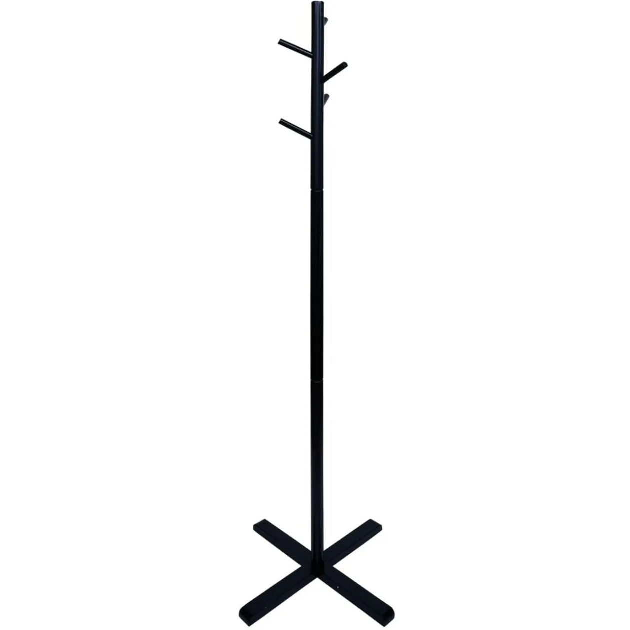 Porte manteau bois noir 5 crochets 50xH170cm