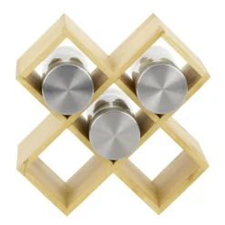 Porte épice 5 cases bambou 17x17xH9cm